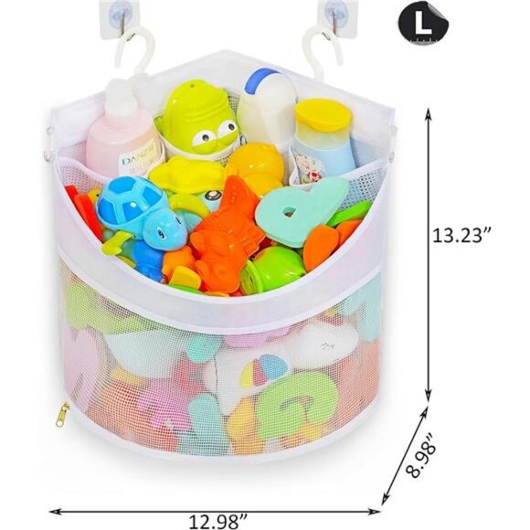 Baby Bath Toy Organizer, Quick Drying&Mould Proof, Corner Hang-Suspension Holder - Picture 2 of 7